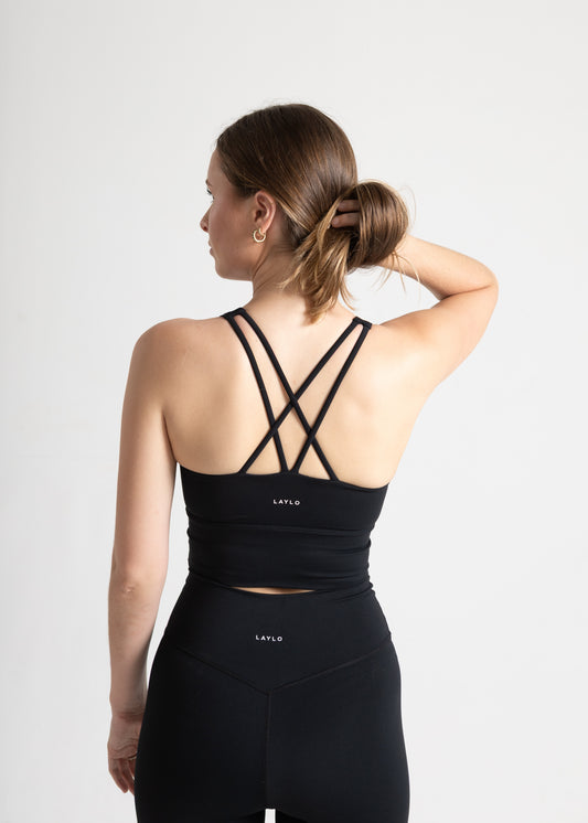 Cross Body Bra - Jet Black